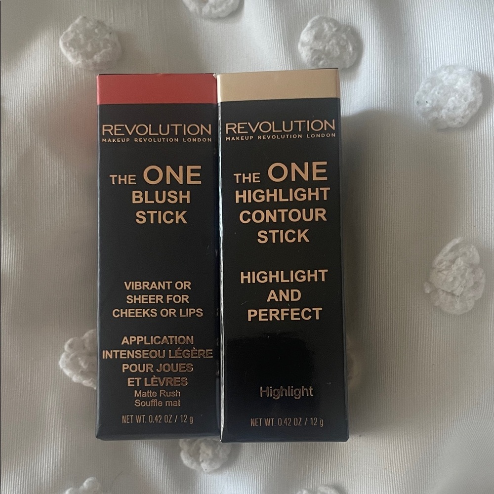 Revolution The One Blush and Highlight Stick Duo